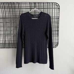 Ralph Lauren black label high shine silk cable knit sweater